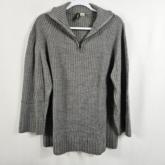 H&M Oversized Half Zip Sweater in Dark Gray - Size M - Picture 8 of 10